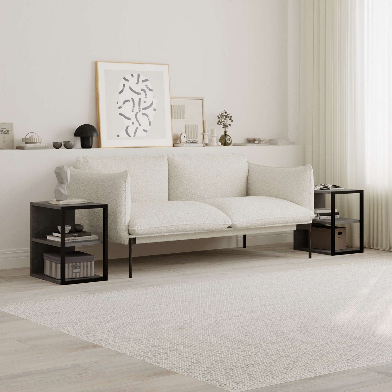 Set masute 2 piese, Hanah Home, Echo, Gri retro - imagine 7